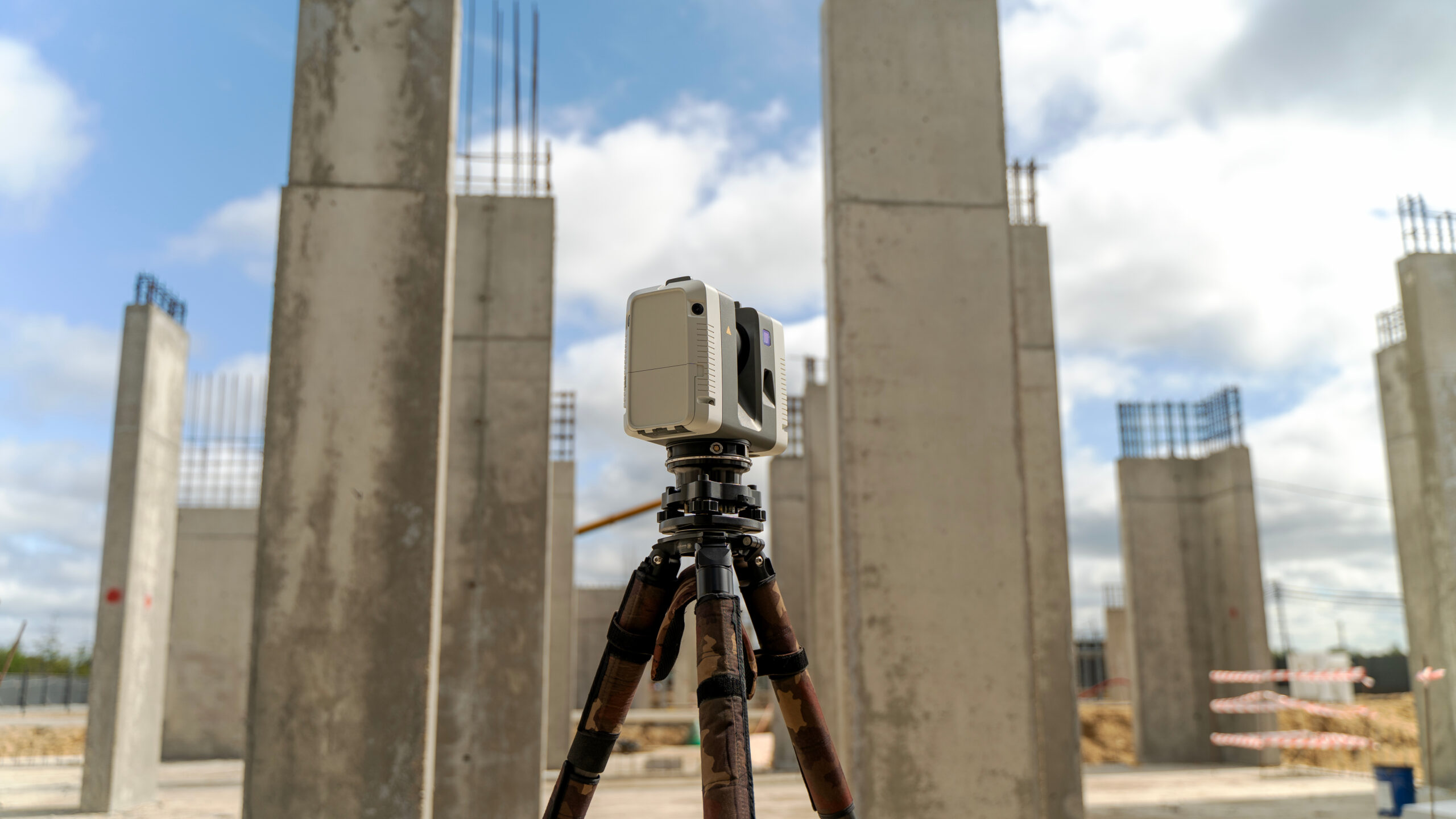 Laser scanning in construction. Geodetic Laser Scanner on Construction Site